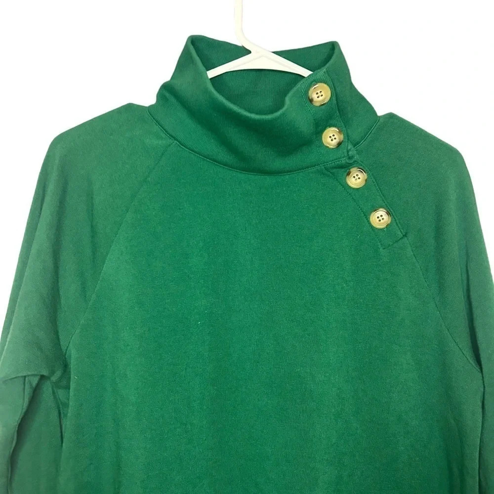 J.Crew factory mock neck sweatshirt green women size extra small